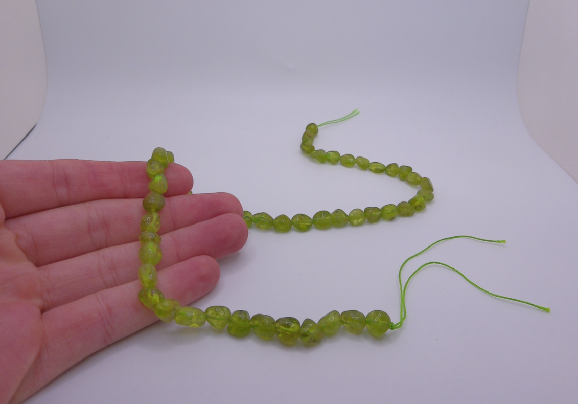 Green Peridot Nugget Beads