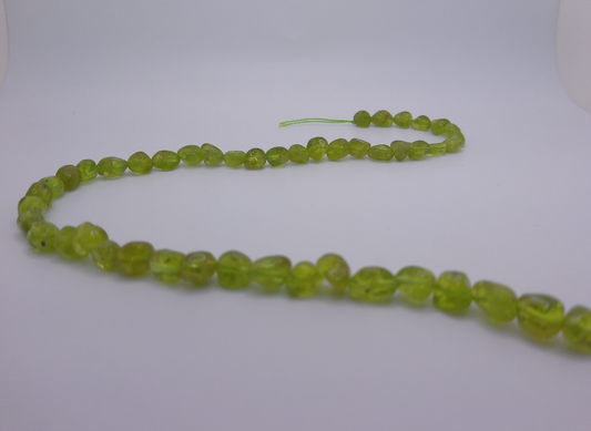 Green Peridot Nugget Beads